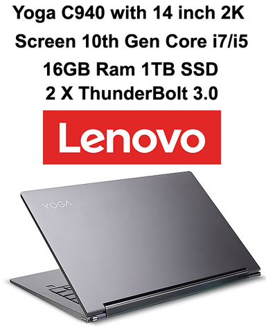 Elegant Lenovo Yoga C940 Laptop 9 SERIES with 10th Gen Intel i7 16GB Ram 1TB SSD 4K 3840x2160 Touch Screen ThunderBolt 3.0 ► Photo 1/6