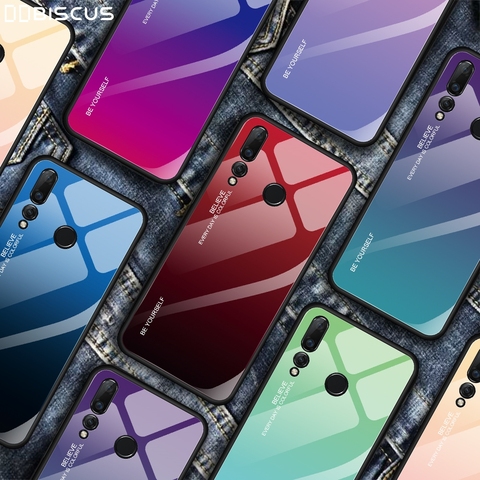 Gradient Tempered Glass Case For Huawei Nova 3 5t 2i 3i P30 Honor 9 Lite 10i 10 20 20S 9X 8S 8X 8A 7S 7C 7A Pro Colorful Cover ► Photo 1/6