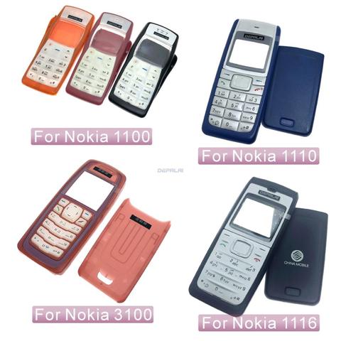 Complete front cover keyboard for Nokia 1100 1110 1116 3100 battery back cover High quality housing+Keypad ► Photo 1/6
