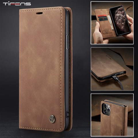 Luxury Magnetic Flip Wallet Case For iPhone 12 Mini 11 Pro XS MAX X XR 8 7 6s 6 Plus 5 5s SE 2022 Leather Card Slot Phone Cover ► Photo 1/6