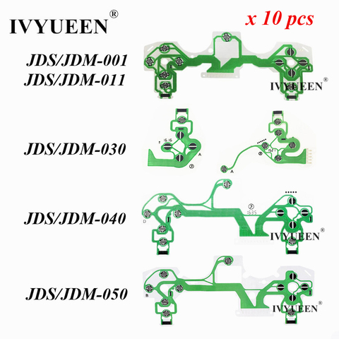 IVYUEEN 10 Pcs for Dualshock 4 PS4 DS4 PRO Slim Controller Conductive Film Conducting Film Keypad flex Cable JDM 050 040 030 011 ► Photo 1/6