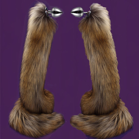 78cm Super Long Fox Tail Anal Plug Faux Fur Tail Metal Butt Plug Cosplay Role Adult Novelty Anal Beads Sex Toys For Man Women ► Photo 1/6