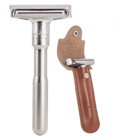 Safety Razor straight razor For Men Adjustable  Close Shaving Classic Double Edge Razor blades knife replacement shaving set ► Photo 1/6