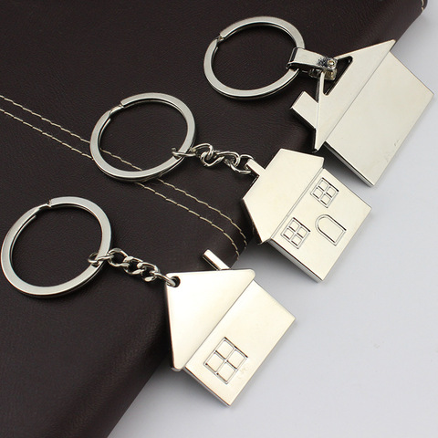 House key chain hut small gift key pendant New real estate opening gift wholesale can be laser lettering K1523 ► Photo 1/6
