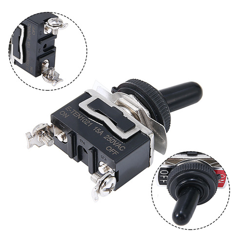 New 12V Toggle Switch Heavy Duty On Off Small SPST Toggle Switch Miniature + Waterproof Cover ► Photo 1/1