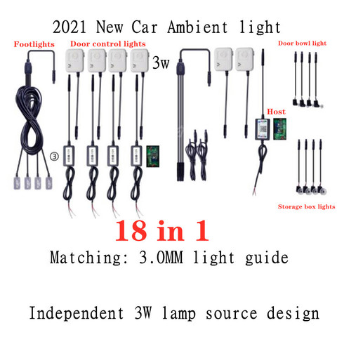 Flexible Car Atmosphere Lamps APP Sound Control RGB Mode Colorful Auto Interior Ambient Light Decorative Lamp Strips Universal ► Photo 1/6
