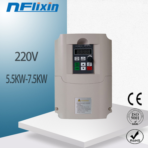 NF-9600 Hot Sale !220v 4KW-7.5KW VDF  3 Phase Output 220V Frequency Converter Adjustable Speed Drive For CNC Motor ► Photo 1/6