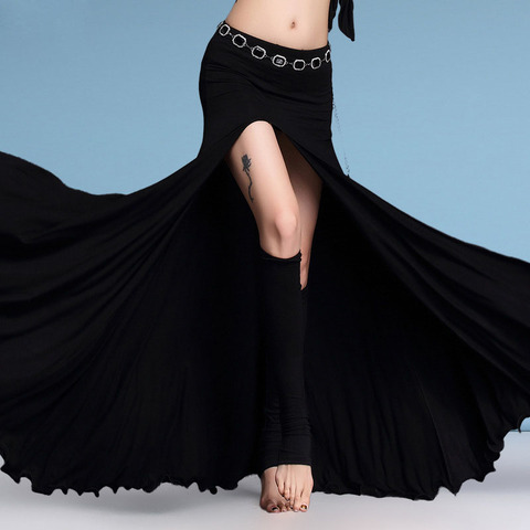 High Slit Modal Belly Dance Skirt Long Bellydance Practice Skirts For Woman XL Belly Dancer Beginner Clothes ► Photo 1/5