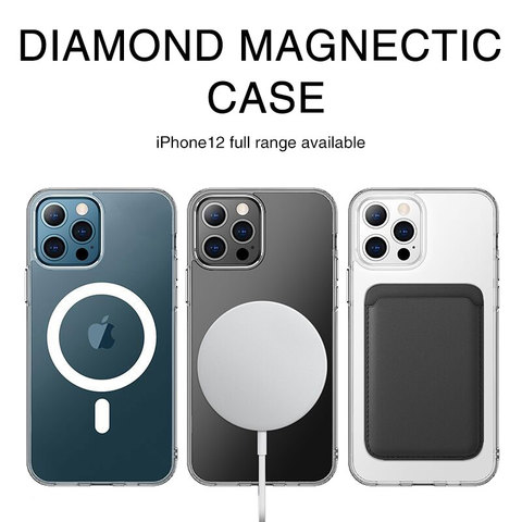 Magnectic Case On For iPhone 12 Pro Max 12 mini Case For iphone 12 Pro Wireless Charging Shockproof Full Protection PC+TPU Case ► Photo 1/6