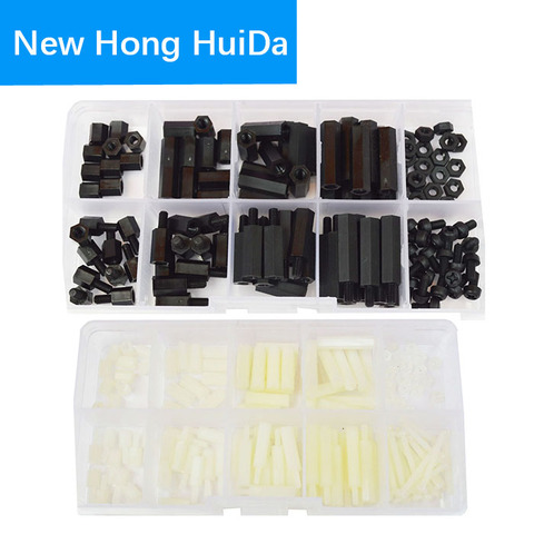 M2 M2.5 M3 M4 White Black Male Female Nylon Hex Standoff Plastic Thread PCB Motherboard Spacer Assortment Kit Circuit Board ► Photo 1/6