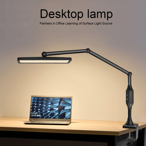 Long Arm Clip-on Lamp Adjustable Brightness Remote Control Touch Dimmer LED Table Lamp For  Reading Room Business Office Work ► Photo 1/6