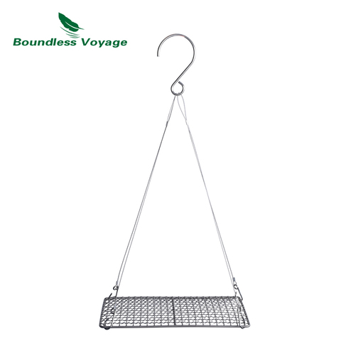 Boundless Voyage Titanium BBQ Barbecue Grill with Hanging Chain Food Charcoal Carbon Furnace Camping Picnic Garden Tableware ► Photo 1/6