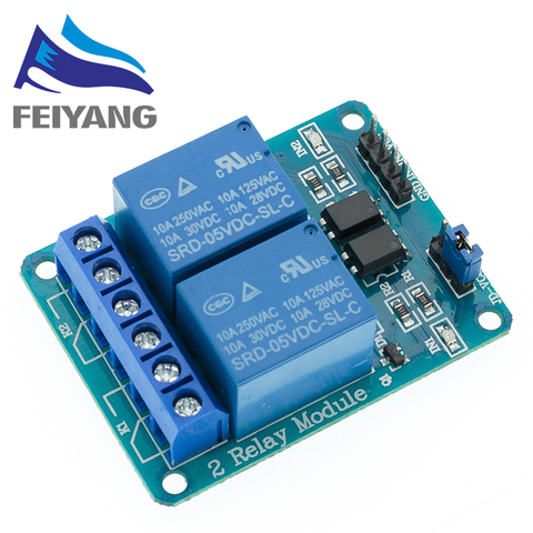 50pcs/lot 2-channel New 2 channel relay module relay expansion board 5V low level triggered 2-way relay module ► Photo 1/3
