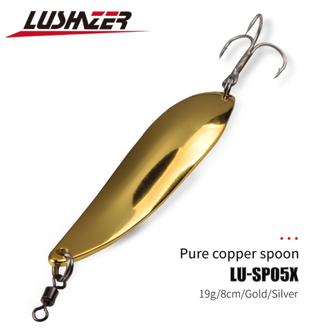 LUSHAZER spoon fishing bait 19g 8cm metal bait copper fishing bait  Iscas Artificial Hard Baits Crap Pesca Spinnerbait ► Photo 1/6