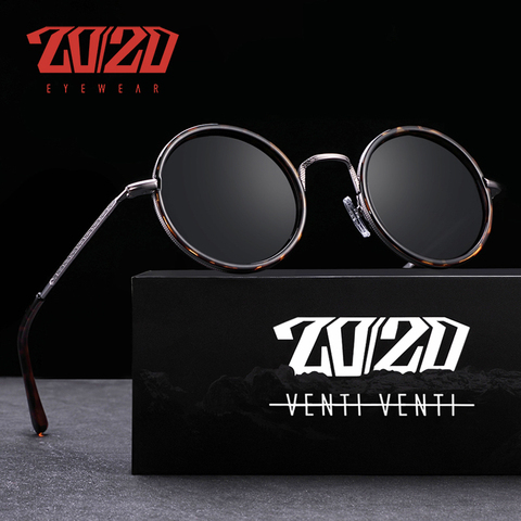 20/20 New Arrival Brand Design Polarized Sunglasses Unisex Alloy Round Frame For Man Driving  UV400 Lens Woman Eyewear AK17124 ► Photo 1/6