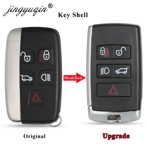 jingyuqin Upgraded Remote Key Shell Case Fob for Land Rover Range Rover LR2 LR4 fit Jaguar F-Pace F-Type XE XF XJ ► Photo 1/5