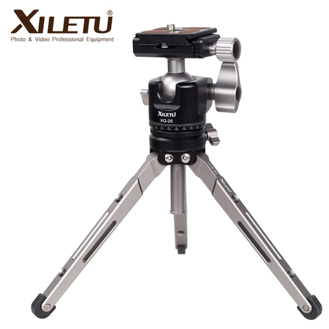 XIELTU XTS-20+XG-25 Mini Aluminum Tripod with Detachable Ball Head 360 Degree Rotation, Aluminum Alloy Tripod For GoPro DSLR ► Photo 1/6