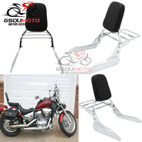 Motorcycle Backrest Sissy Bar Rear Passenger Luggage Rack Cushion For Honda Shadow VLX600 VT600 1999 - 2007 VLX 600 VT 2006 2005 ► Photo 1/6