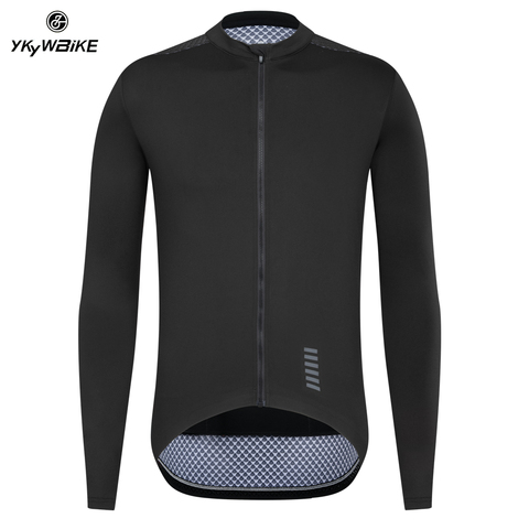 YKYWBIKE Autumn Pro Team black Long Sleeve Aero Jersey race cycling jersey bicycle slim cycling clothes Italy mesh fabric sleeve ► Photo 1/6