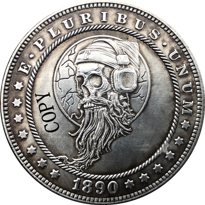 Hobo Nickel 1890-CC USA Morgan Dollar COIN COPY Type 167 ► Photo 1/2