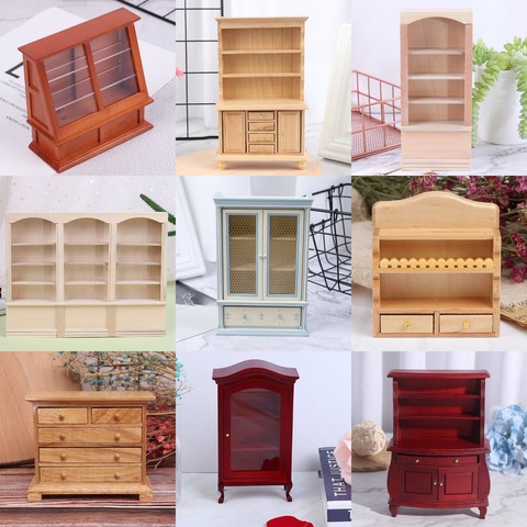 1PC Miniature Closet Hanging TV Book Cake Bedside Table Cabinet Shelf Legs Cupboard Model Dollhouse Furniture Decor DIY Toys ► Photo 1/6