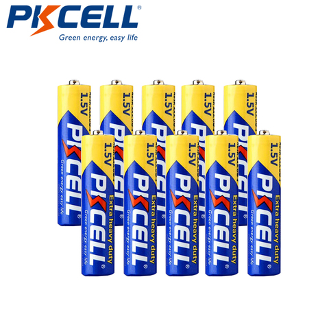 10PCS PKCELL R03P 1.5v AAA battery 3A UM4 Zinc Carbon Supper Heavy Duty Dry And Primary Battery MN2400 LR03 electric toys ► Photo 1/6