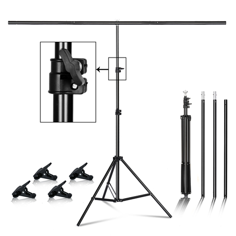 T-shape Metal Backdrop Background Stand Frame Support Multiple Sizes For Photography Photo Studio Video Cromakey Green Screen ► Photo 1/6