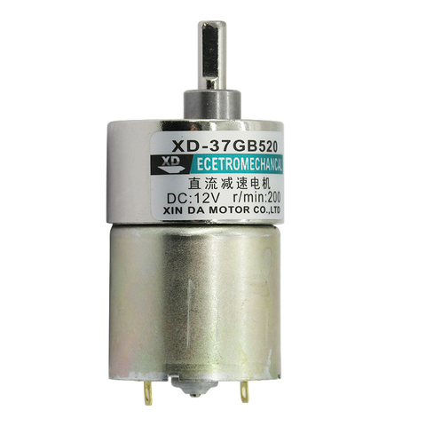 12V/ 24V 10W XD-37GB520 Miniature Gear DC Geared Motor Low Speed High Torque Adjustable speed adjustable direction ► Photo 1/4