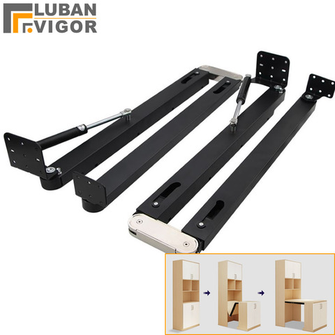 Hidden desktop folding connector accessories,Fold down stretch dining table Bar cabinet cabinet desk hinges,Complete sets ► Photo 1/5