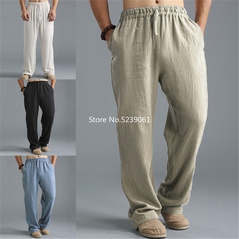 Fashion Men Wide Leg Pants Bruce Lee Chinese Style Traditional Kung Fu Wushu Linen Trousers Viking Pirate Bottoms Tang Clothes ► Photo 1/6