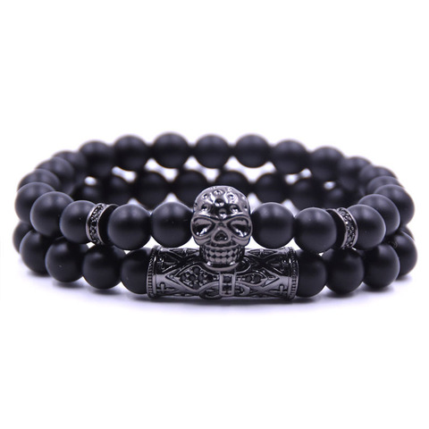 New Arrival Skull Bracelet femme Friends Natrual Stone Beads Bracelets For Women Men Jewelry Pulseras Mujer bracciali uomo ► Photo 1/6