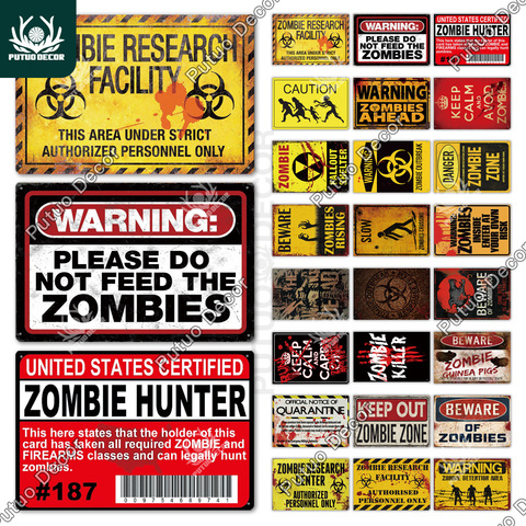 Zombie Tin Sign Metal Sign Plaque Metal Vintage Wall Decor for Bar Pub Club Man Cave Metal Signs Tin Signs (20x30cm) ► Photo 1/6
