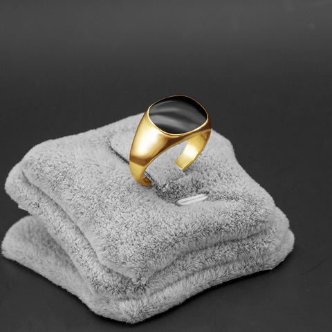 Men Vintage Ring Gold Silver Plated Black Enamel Rings Punk Classic Black Drip Imitation Black Stones Male Enamel Ring ► Photo 1/6