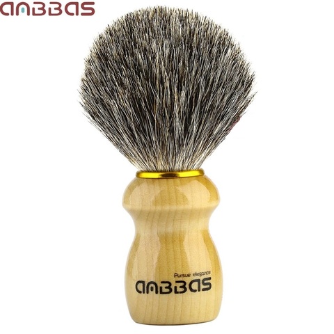 Anbbas Pure Badger Hair Shave Brush Wood Shaving Brush Wood HandleTraditional Shaving Brush Handle Knot 25mm for Men ► Photo 1/6