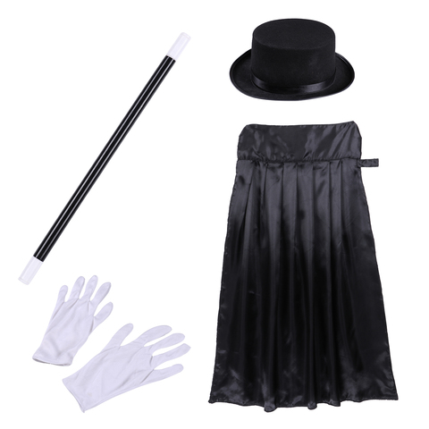Magician Costume Children's Day Kids Boys Magician Halloween Cosplay Set Birthday Party Cloak Outfit Wizard Christmas Theme ► Photo 1/6