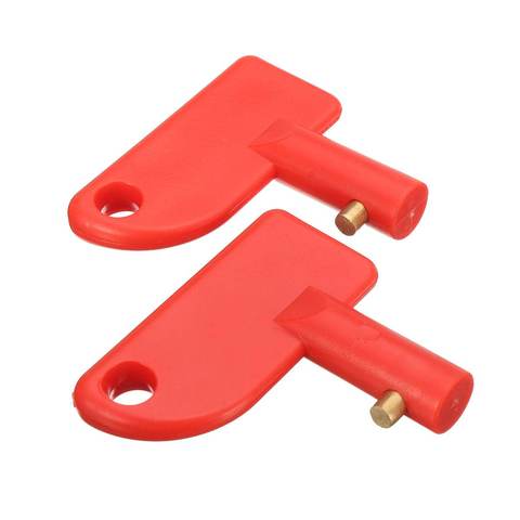 2x Red Mini Battery Cut Off Kill Isolator Switch Spare Keys Marine Auto Boat Truck ► Photo 1/6