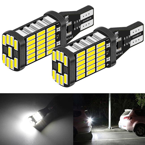 Hot sale 2Pcs DC 12V Canbus T16 T15 921 W16W LED Bulb Car Backup Reverse Lights 6000K ► Photo 1/6