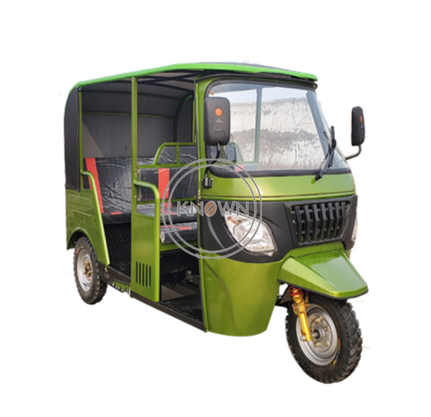 Gasoline green color three wheels passanger bicycle mobile taxi tricycle for sale ► Photo 1/6