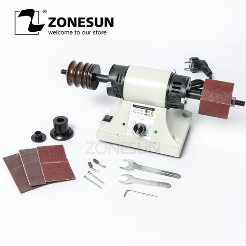 ZONESUN Vegetable Tanned Leather Burnishing Machine Mini Desktop Leather Edge Grinding Machine Polishing Tool side Polisher 220V ► Photo 1/6