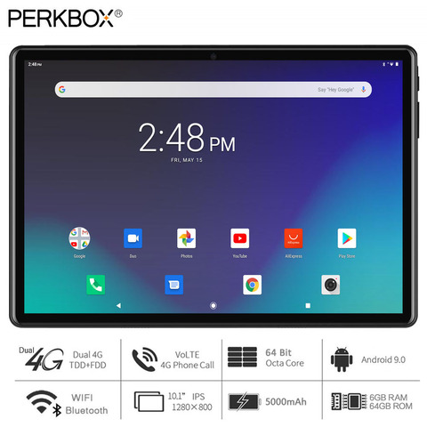 Super Fast 10 Inch Tablet Octa Core 6GB RAM 64GB ROM 1280x800 HD Screen Dual 2.5D Glass 4G FDD LTE Android 9.0 WiFi Bluetooth ► Photo 1/6