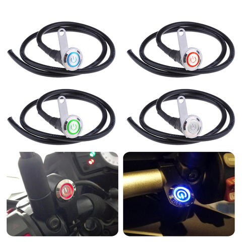 12V Motorcycle Light Switch LED Handlebar Headlight Foglight On/Off Switch 3 Wire LED Push Button For ATV Scooter Quad Motorbike ► Photo 1/6