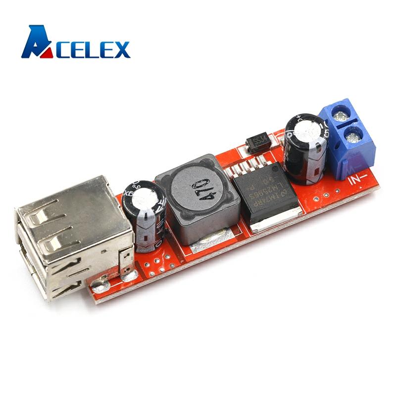 DC 6V-40V To 5V 3A Double USB Charge DC-DC Step-down Converter Module For Vehicle Charger LM2596 Dual USB ► Photo 1/5