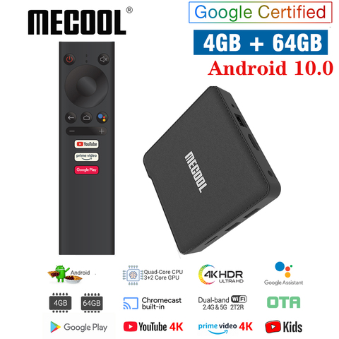 MECOOL NEW KM1 Android 10.0 TV Box 4GB RAM 64GB ROM Amlogic S905X3 2.4G/5G WiFi 4K BT4.2 Voice Control Google Certified TV box ► Photo 1/6