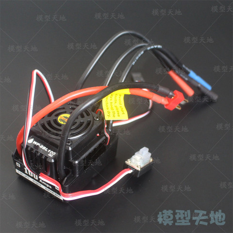 100A Waterproof Brushless ESC Speed Controller 2S-4S Lipo NiMH Fit 3650 3660 Motor For 1/10 RC Car Double Plug WP-S8A-RT R ► Photo 1/2