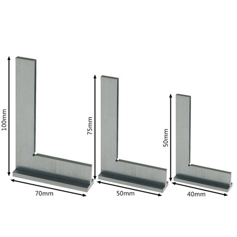 Machinist Square 90 Degree Right Angle Engineer Set with Seat Precision Ground Steel Hardened Angle Ruler 50x40/75x50/100x70mm ► Photo 1/6