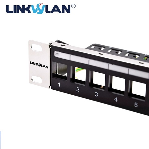 Brand-New 24 Port Unload Modular Blank Patch Panel - Incl. cable manager bar &Linkwylan front panel with label field ► Photo 1/6