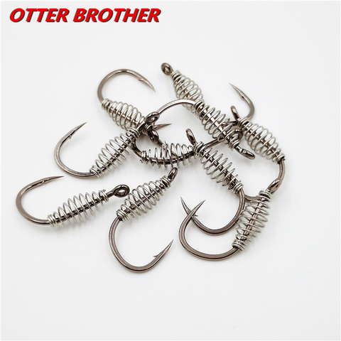 10pcs/lot 3#-15# High Carbon Steel Spring Fish Hook Barbed Swivel Carp Explosion Hooks Jig Fly Fishing Hook Fishing Accessories ► Photo 1/6