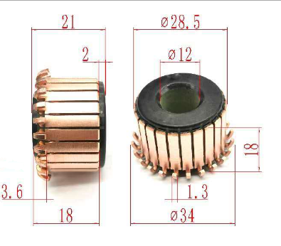 1pc 12 x 28.5 x21mm 24P Tooth Copper Shell Electric Motor Commutator SY-0971 ► Photo 1/1