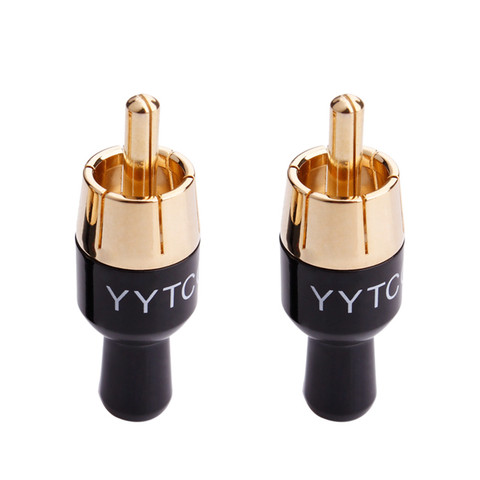 2x RCA Connector Plug Jack Speaker Terminal for 4mm Audio Cable Solder Converter RCA Male Plug Wire Adapters For Amplifier Mixer ► Photo 1/6