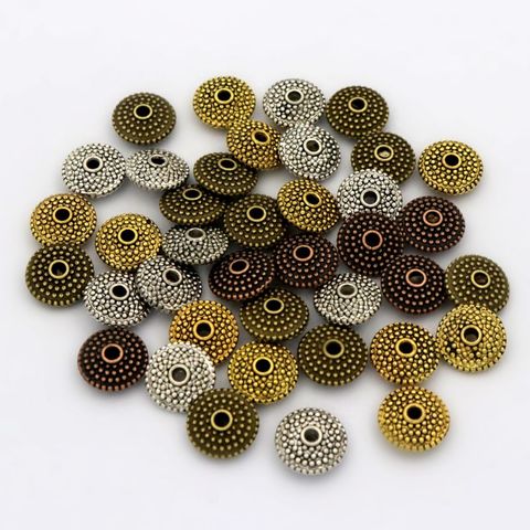 50pc Mix Tibetan Silver Gold UFO Round Metal Spacert Loose Bead For Jewelry Making Diy Bracelet Necklace Accessories Wholesale ► Photo 1/6